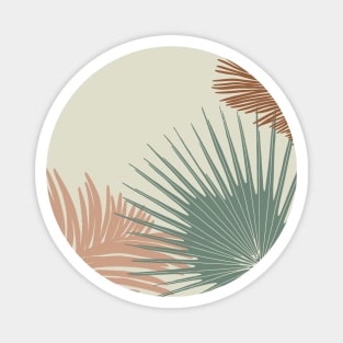 Abstract Tropical Leaves Design Magnet